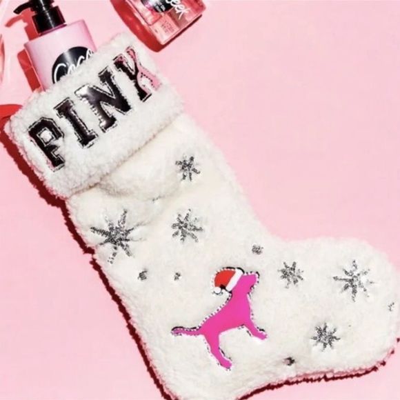NEW! Victoria Secret Sherpa Sparkle Christmas Stockings 🔥🔥 - Picture 1 of 1